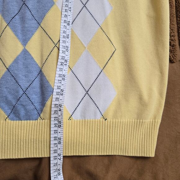 Club Room Men Vtg Y2K Preppy Estate Ivy League Golf Argyle V Neck Sweater Vest M - Picture 9 of 9